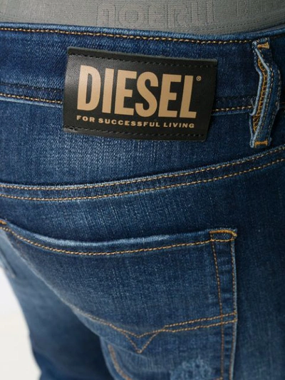 Shop Diesel Distressed Skinny Jeans In Blue