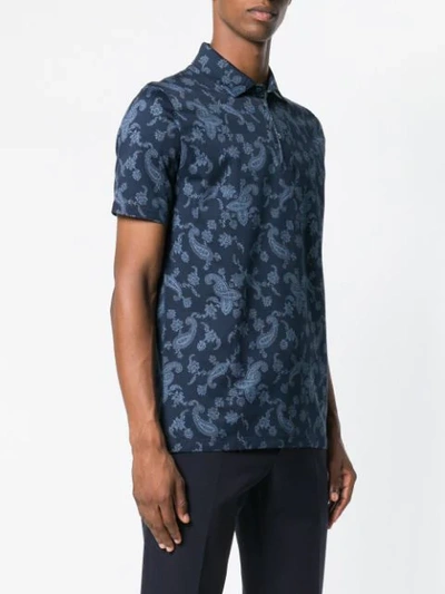 Shop Etro Paisley Print Polo Shirt In 201