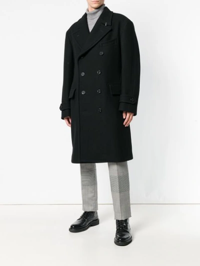 Shop Tom Ford Oversized Double Breasted Coat In Black