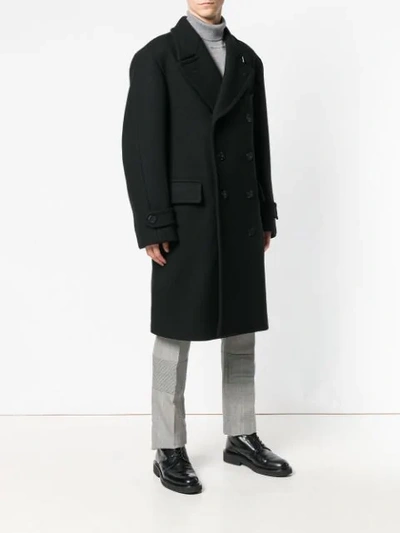 Shop Tom Ford Oversized Double Breasted Coat In Black