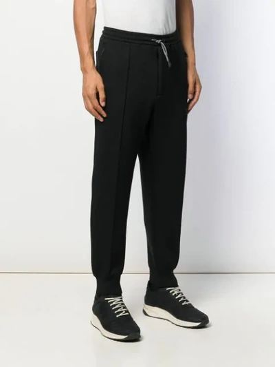 Shop Emporio Armani Drawstring Track Trousers In Black