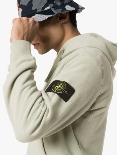 Shop Stone Island Logo-patch Hoodie In Green