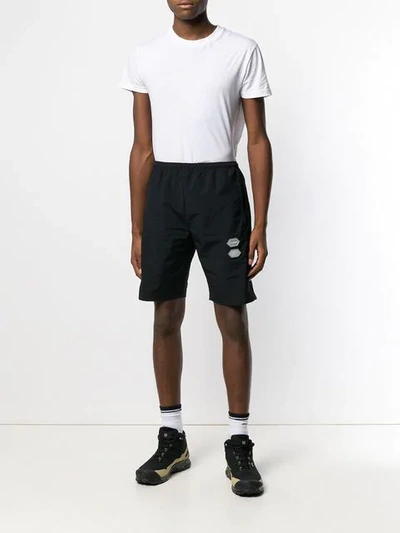 Shop Off-white Logo Track Shorts In Black