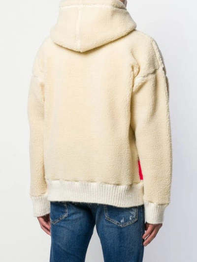Shop Dsquared2 Shearling Hoodie In Neutrals