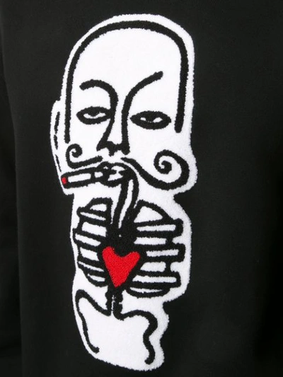 Shop Haculla 'heart' Print Sweatshirt In Black