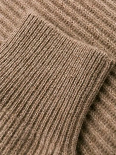 BRUNELLO CUCINELLI RIB KNIT SWEATER - 大地色