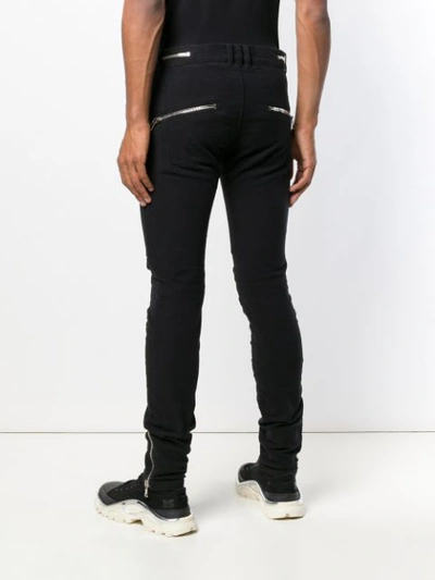 Shop Balmain Multi-zip Skinny Jeans - Black