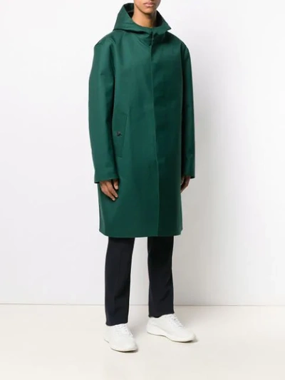 Shop Mackintosh Clarkston Hooded Coat In Green