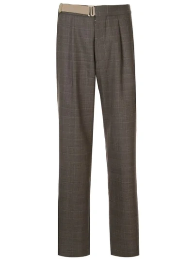 Shop Maison Margiela Tailored Check Trousers In Brown