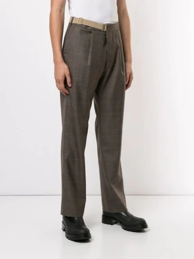 Shop Maison Margiela Tailored Check Trousers In Brown