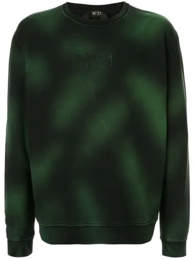 Shop N°21 Embroidered Logo Sweatshirt In Green