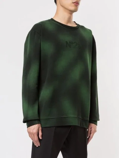 Shop N°21 Embroidered Logo Sweatshirt In Green