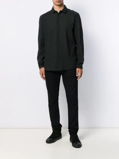 Shop Transit Relaxed-fit Long-sleeved Shirt In Black