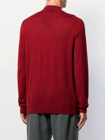 Shop Pringle Of Scotland Mock-neck Knit Sweater In Red