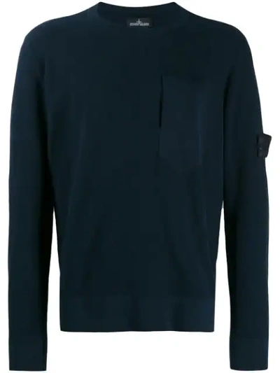 Shop Stone Island Shadow Project Crew Neck Jumper In Blue