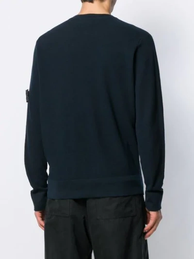 Shop Stone Island Shadow Project Crew Neck Jumper In Blue