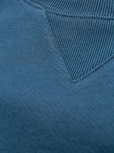 Shop Maison Kitsuné Crew Neck Pullover In Blue