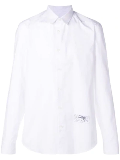 Shop Kenzo Plain Button Shirt - White