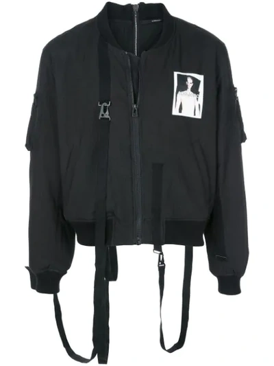 Shop Komakino Strap Detail Bomber Jacket In Black