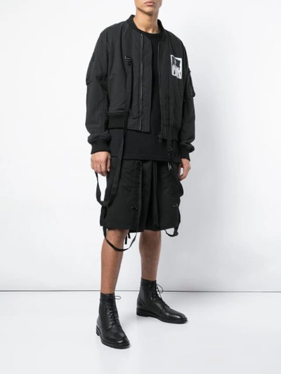 Shop Komakino Strap Detail Bomber Jacket In Black