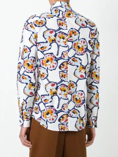 Shop Marni Floral Print Shirt In White