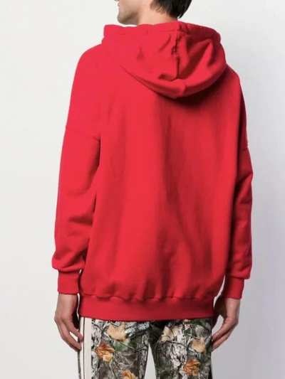 Shop Palm Angels Logo Print Hoodie In Red