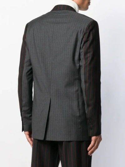 Shop Mcq By Alexander Mcqueen Striped Panelled Blazer In Black