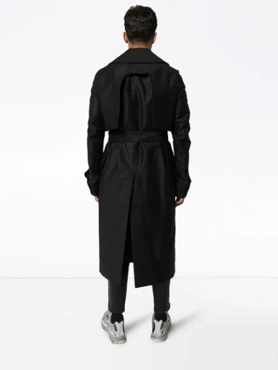 Shop Rick Owens Double-breasted Trench Coat In Black