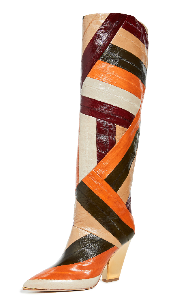 tory burch lila multicolor knee boot