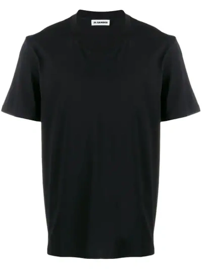 Shop Jil Sander Regular Fit V-neck T-shirt In Black