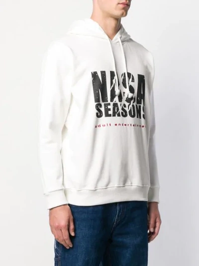 Shop Nasaseasons Nasa Seasons Print Hoodie In White