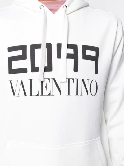 Shop Valentino 2099 Logo-print Hoodie In White