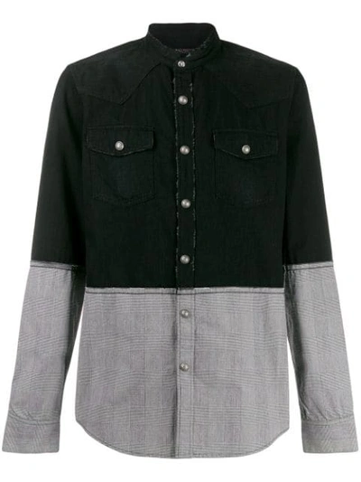 Shop Balmain Bi-colour Shirt In Black