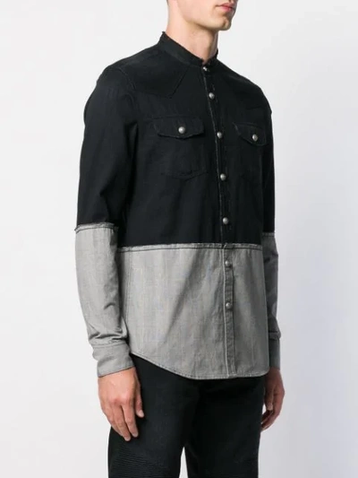 Shop Balmain Bi-colour Shirt In Black