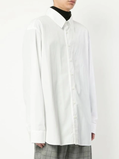 Shop Hed Mayner Oversized Plain Shirt - White