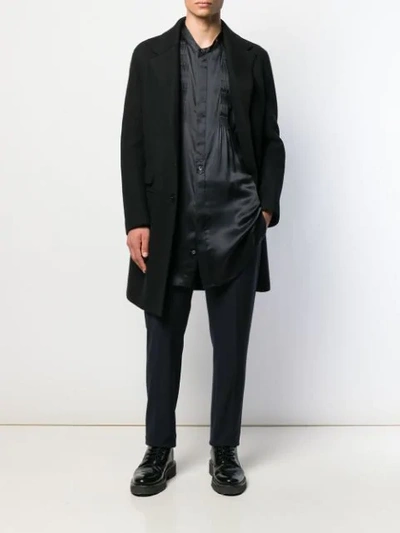 Shop Ann Demeulemeester Long-sleeve Pleated Shirt In Black