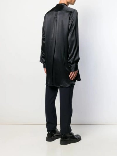 Shop Ann Demeulemeester Long-sleeve Pleated Shirt In Black