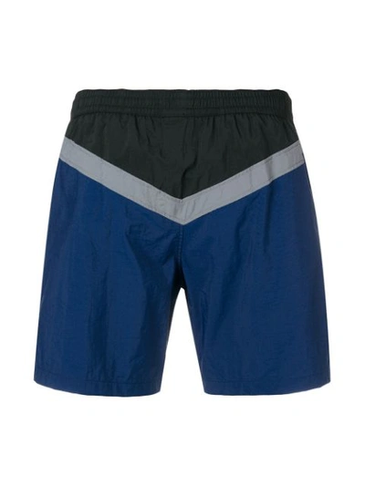 Shop Fendi Bag Bugs Logo Swim Shorts In Blue