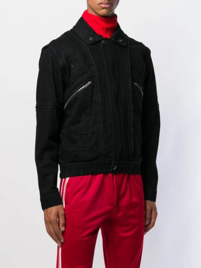 Shop Givenchy Denim Biker Jacket - Black
