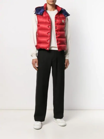 Shop Moncler Billecart Padded Gilet In Red