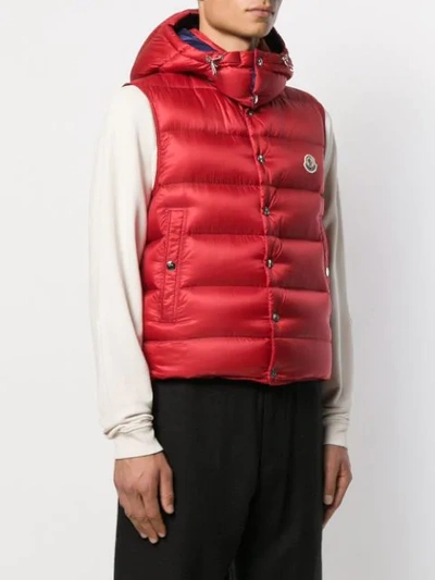 Shop Moncler Billecart Padded Gilet In Red