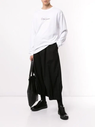 Shop Yohji Yamamoto Signature Logo Sweatshirt In White