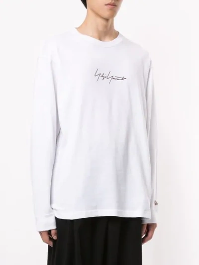 Shop Yohji Yamamoto Signature Logo Sweatshirt In White