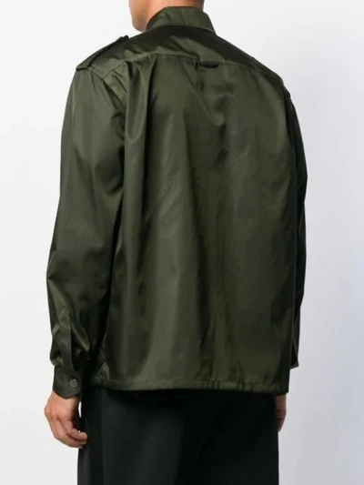 Shop Prada Boxy Military Jacket In Green