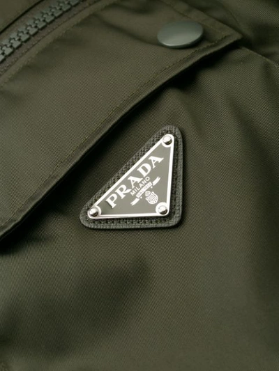 Shop Prada Boxy Military Jacket In Green