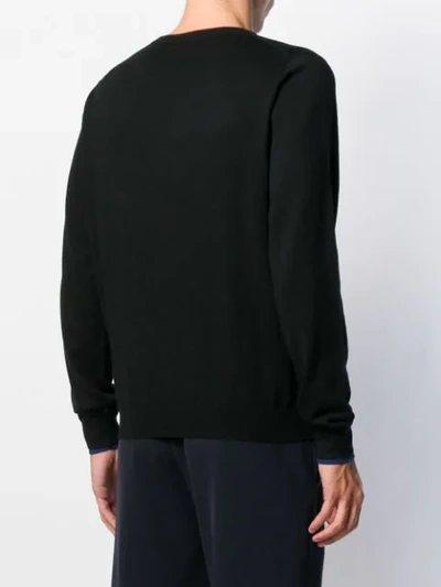 Shop Sun 68 Embroidered Logo Jumper In 11 Nero