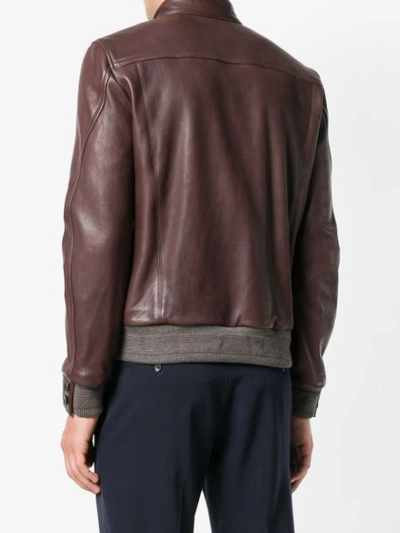 Shop Jacob Cohen Relaxed Bomber Jacket - Brown