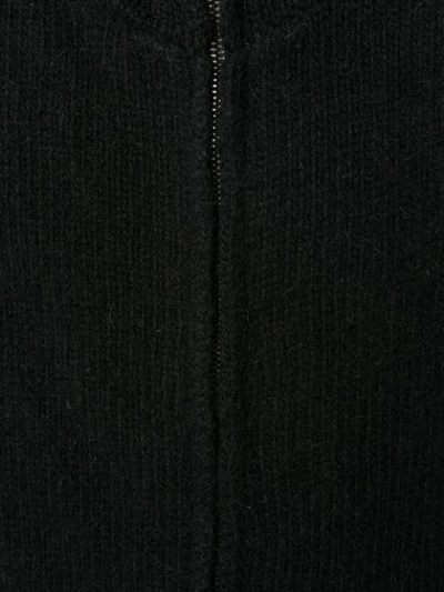 Shop Overcome Zipped Knit Cardigan In Black