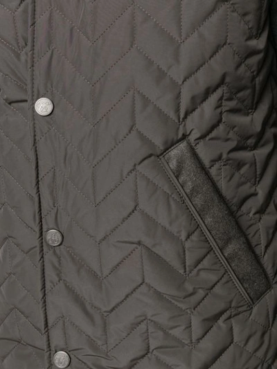 Shop Canali Quilted Gilet In Grey