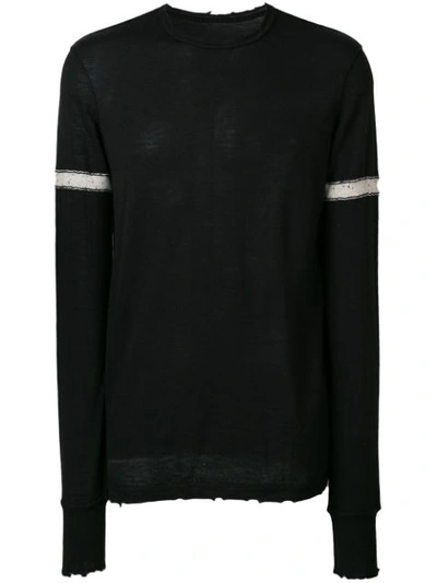 Shop Ziggy Chen Distressed Cashmere Sweater In Black
